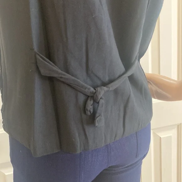 Agapo Collections Beaded Vest Womens Size Small. Tie on back. So pretty. - Picture 7 of 11